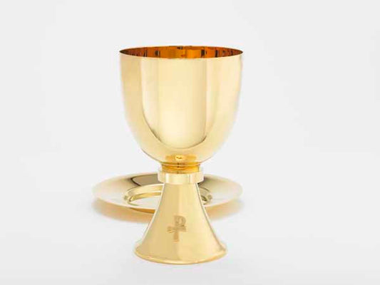 Chalice & Paten | 7-5/8", 21oz. | 24K Gold Plated