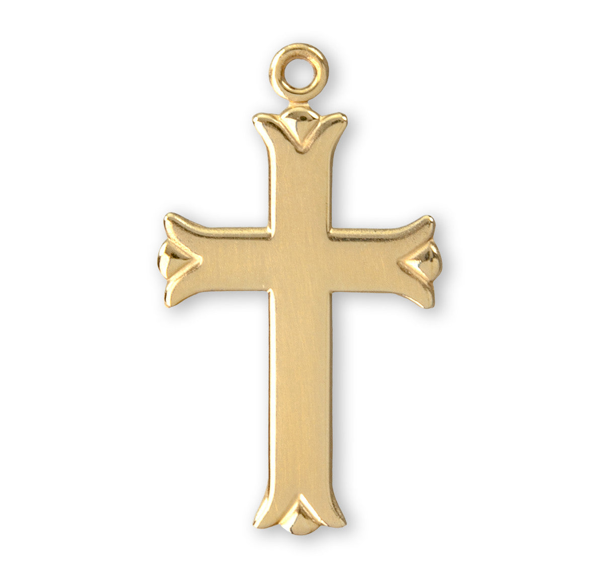 Solid 14 Karat Gold Flare Tipped Cross