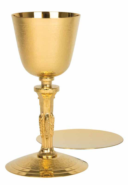 Wheat Stem Chalice & Scale Paten | 8-3/8", 11oz. | 24K Gold Plated