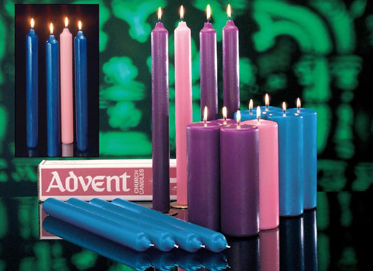 Advent Candle Church Sets | 51% Beeswax & Stearine | All Sizes & Colors