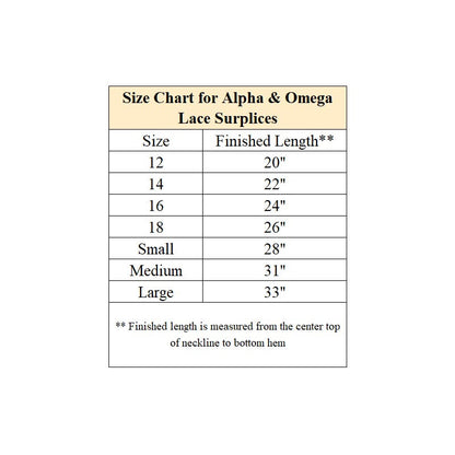 Alpha & Omega Altar Server Surplice | All Sizes