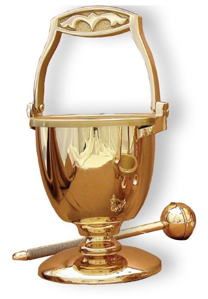 Holy Water Pot & Sprinkler | Multiple Finishes Available