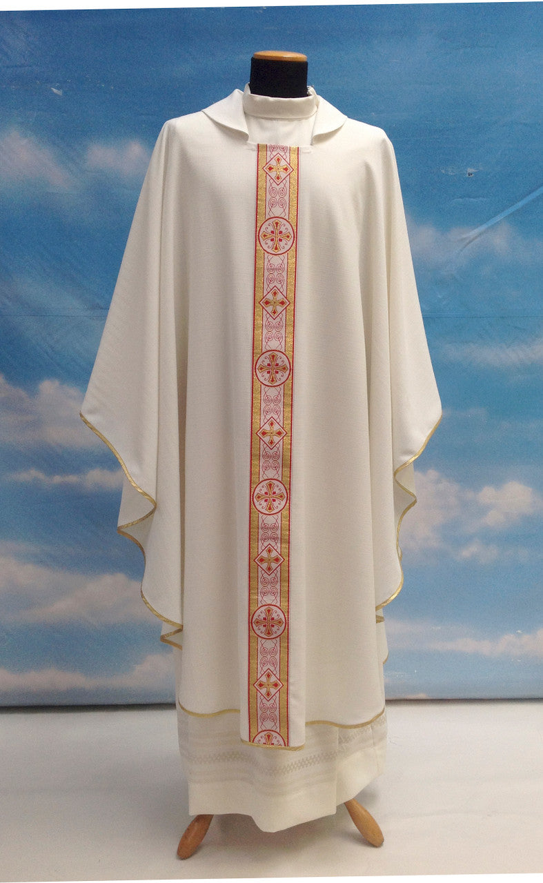 #825 Lightweight Banded Chasuble | Square Collar | 100% Poly | All Colors