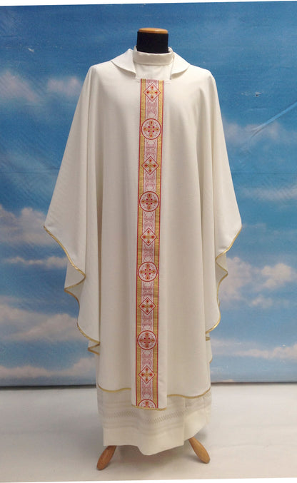 #825 Lightweight Banded Chasuble | Square Collar | 100% Poly | All Colors