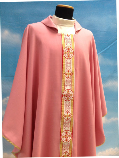 #825 Lightweight Banded Chasuble | Square Collar | 100% Poly | All Colors