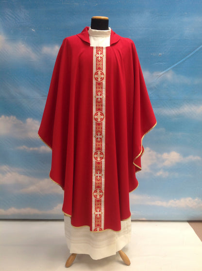 #825 Lightweight Banded Chasuble | Square Collar | 100% Poly | All Colors