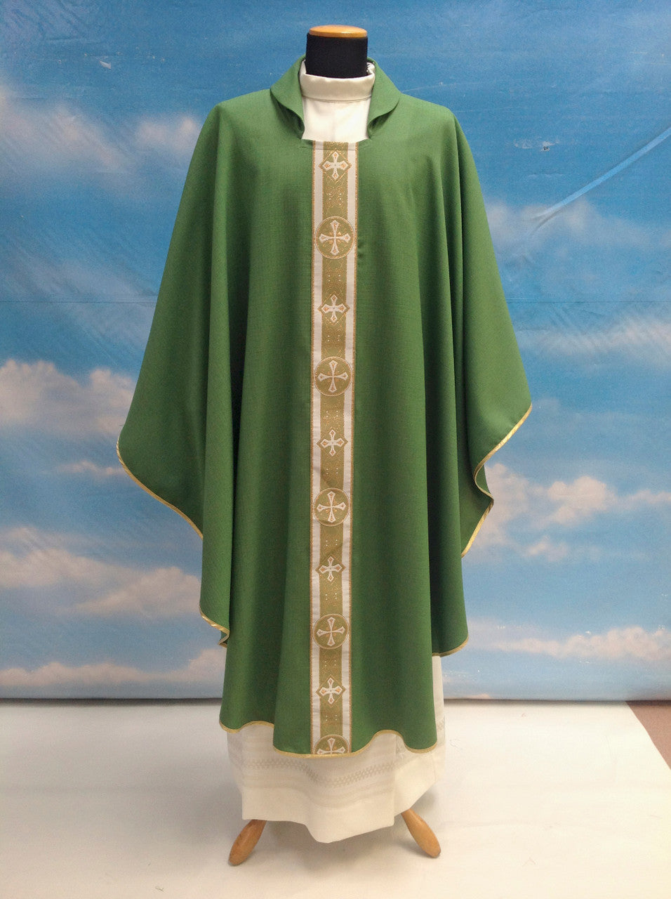 #825 Lightweight Banded Chasuble | Square Collar | 100% Poly | All Colors