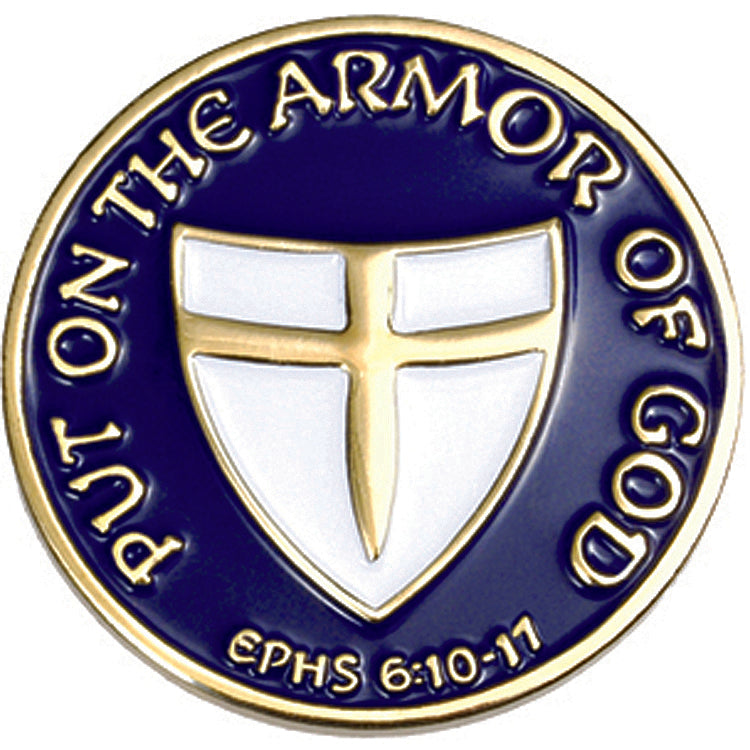 Armor of God Round Lapel Pin