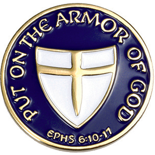 Armor of God Round Lapel Pin