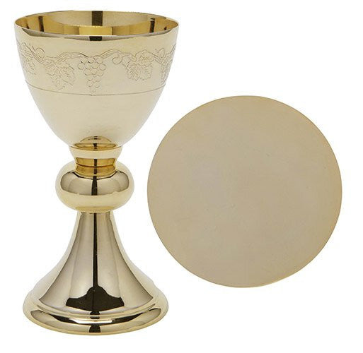 Grapevine Gold Plated Chalice with Paten