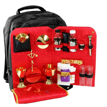 Large Travel Mass Kit | Backpack with Red Satin Interior | Made In Italy