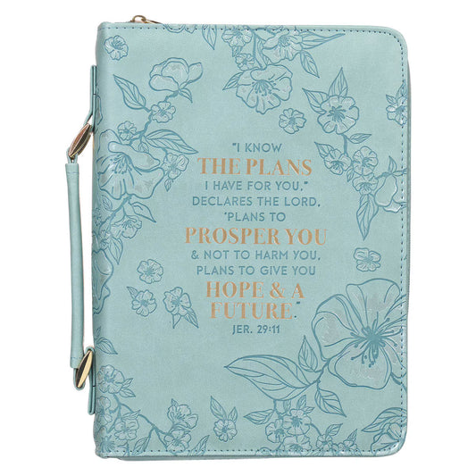 Plans to Prosper You Teal Faux Leather Fashion Bible Cover