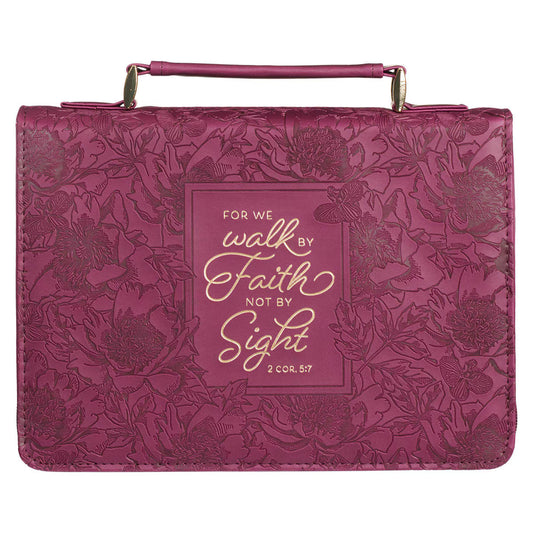 Walk by Faith Ruby Red Faux Leather Fashion Bible Cover