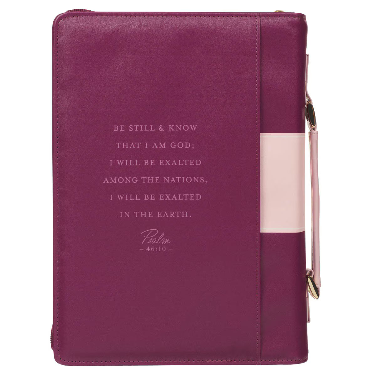 Be Still and Know Pearlescent Plum Fashion Bible Cover