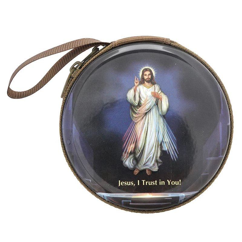Round Nylon Zipper Rosary Case