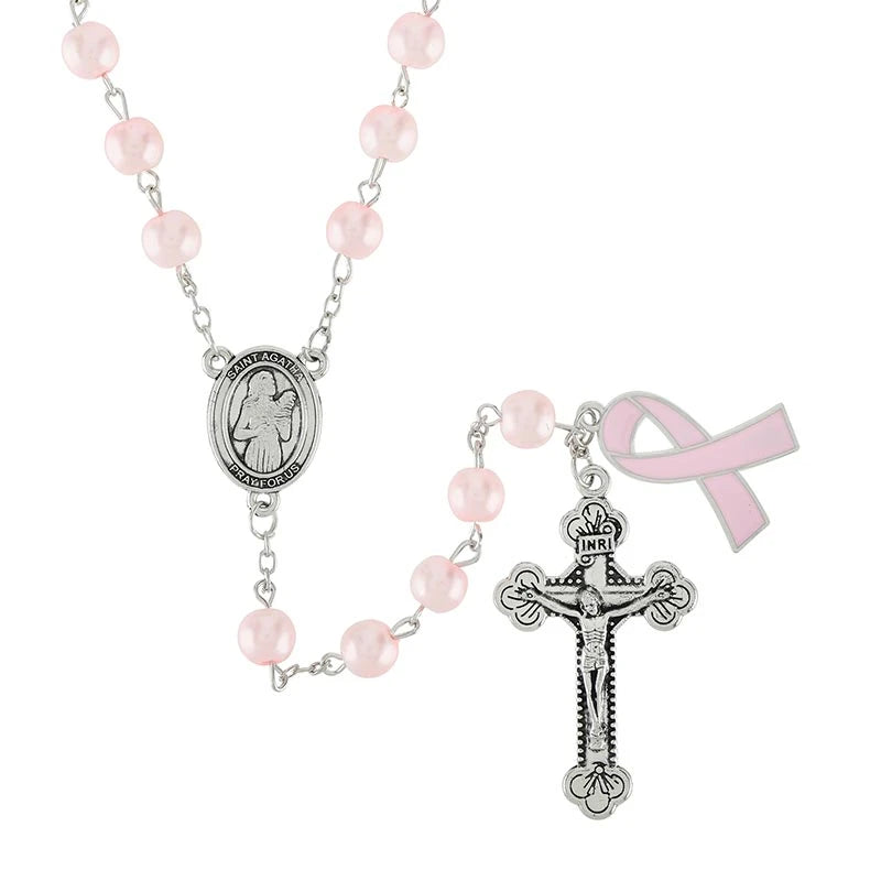 Silver-plated Holy Card Rosary