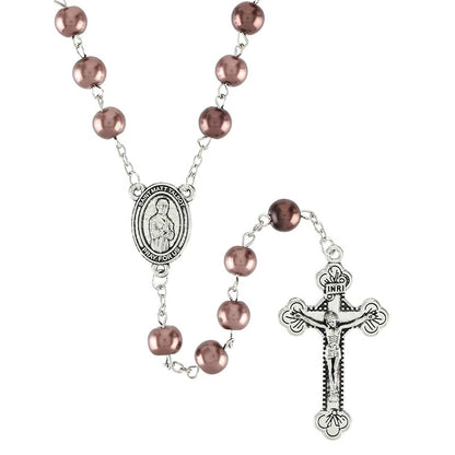 Silver-plated Holy Card Rosary