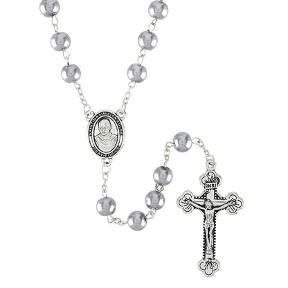 Silver-plated Holy Card Rosary