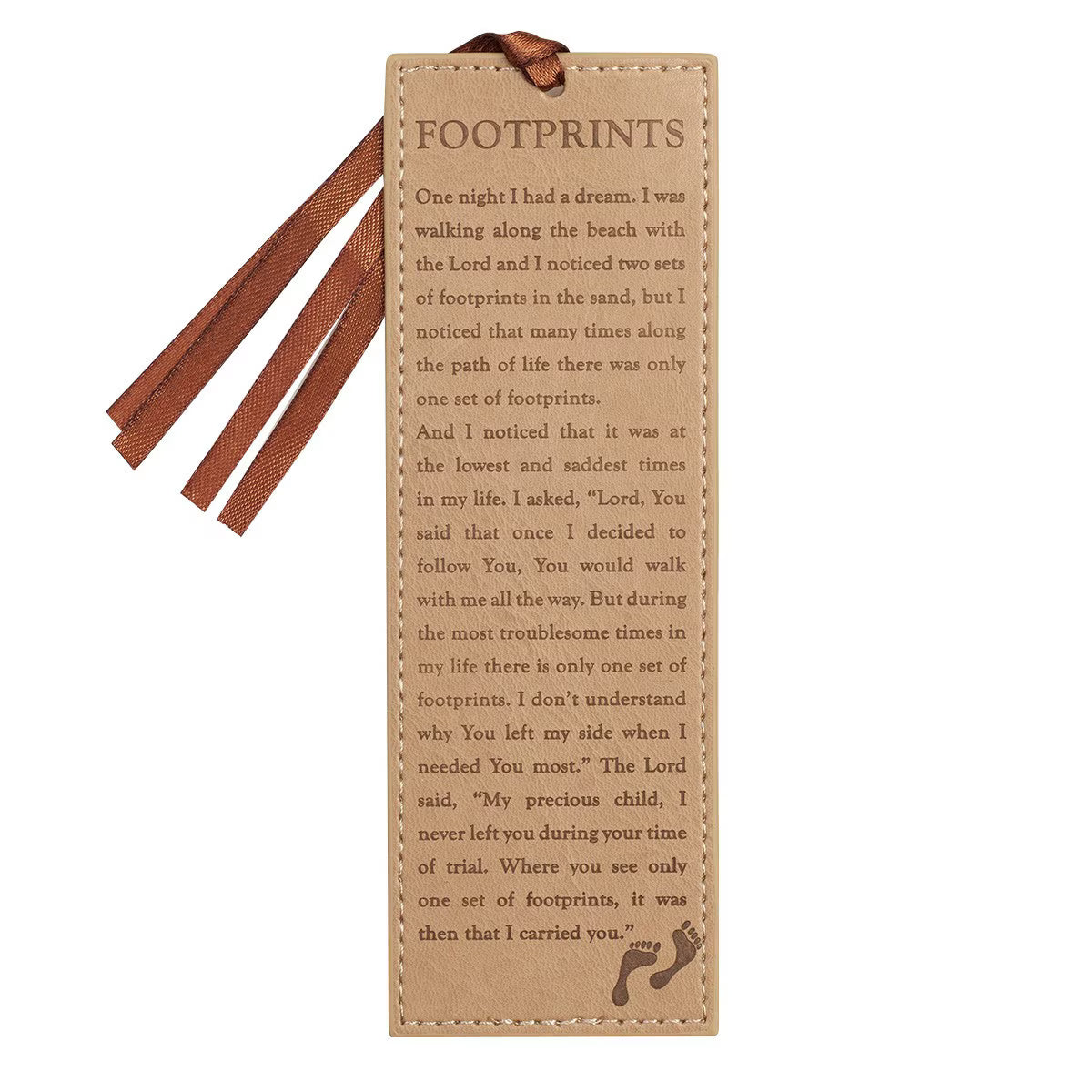 Faux Leather Bookmark in PVC Sleeve