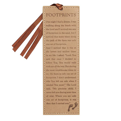 Faux Leather Bookmark in PVC Sleeve