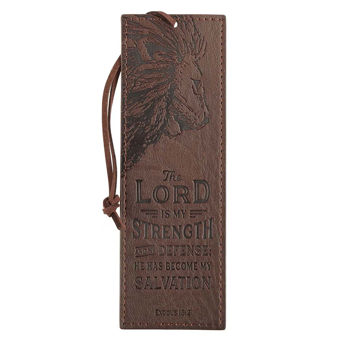 Faux Leather Bookmark in PVC Sleeve