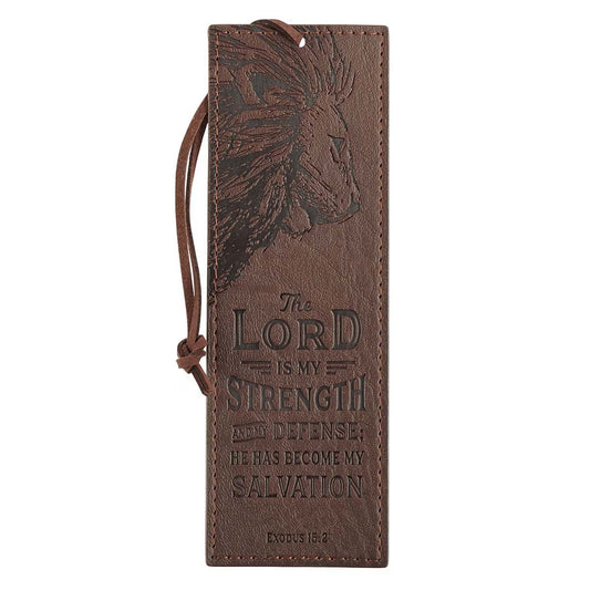 Faux Leather Bookmark in PVC Sleeve