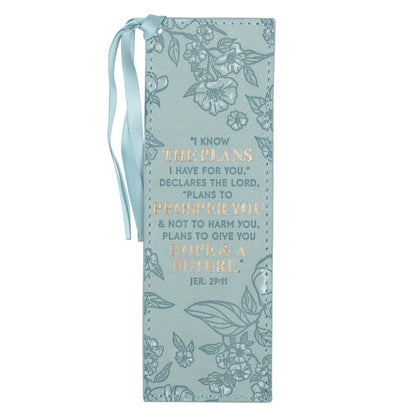 Faux Leather Bookmark in PVC Sleeve