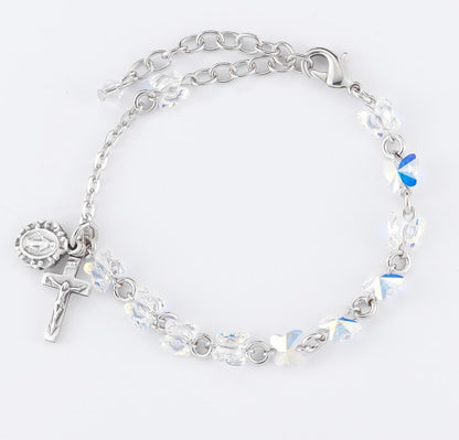Butterfly Silver Plated Rosary Bracelet