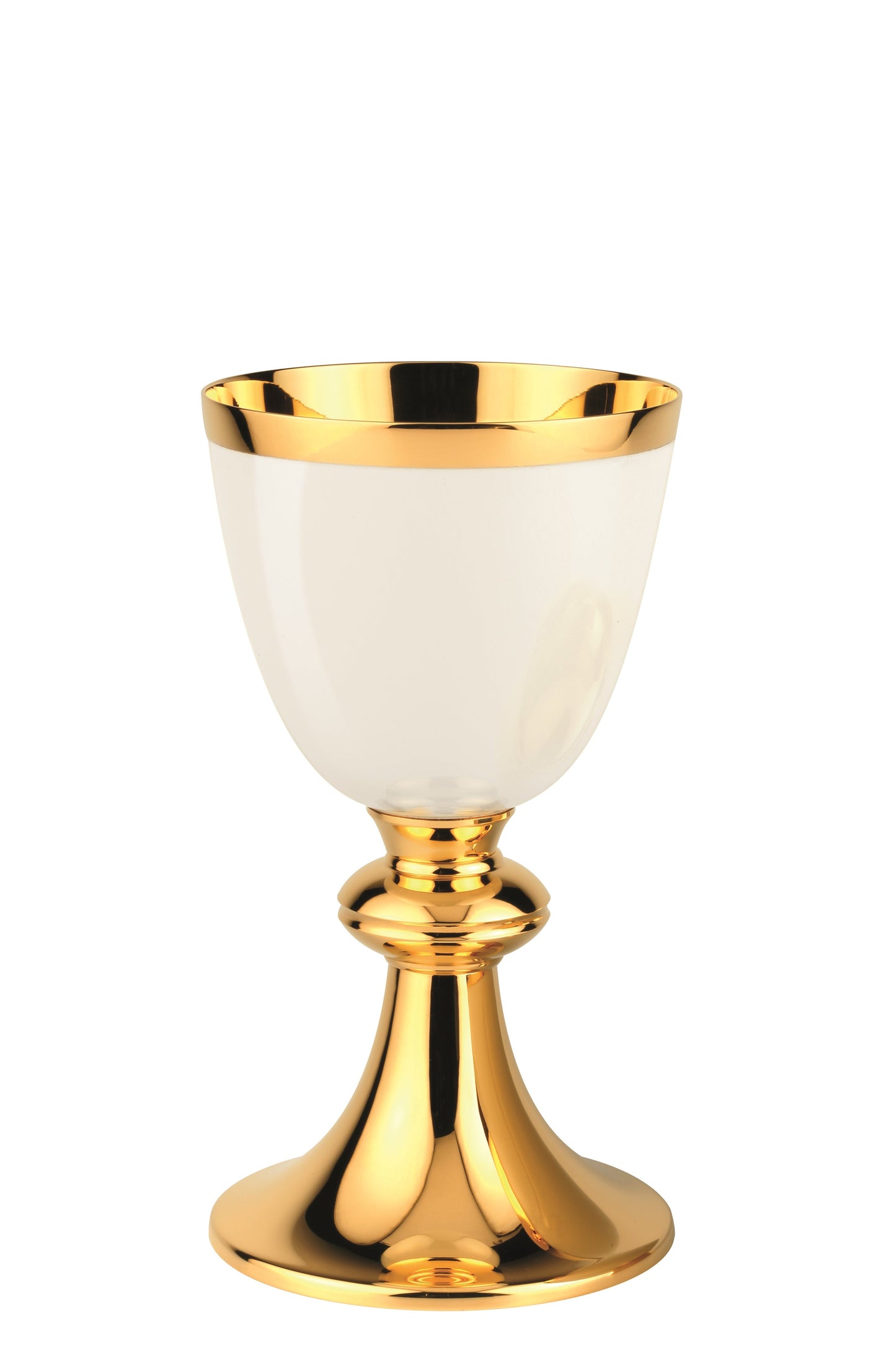 #5380 Ivory Enamel Chalice & Scale Paten | 7 5/8", 14oz. | 24K Gold-Plated