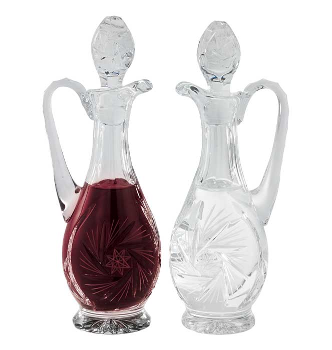 Lead Crystal Glass Cruet Set - 6oz, 8-1/2"