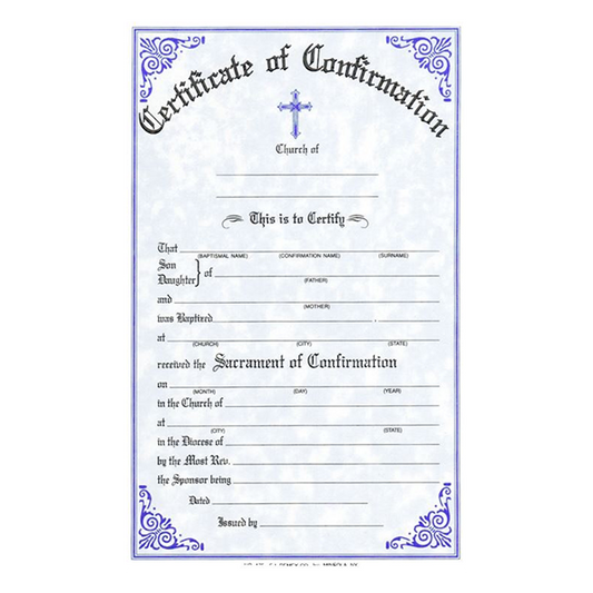 Confirmation Certificates | Pad of 50