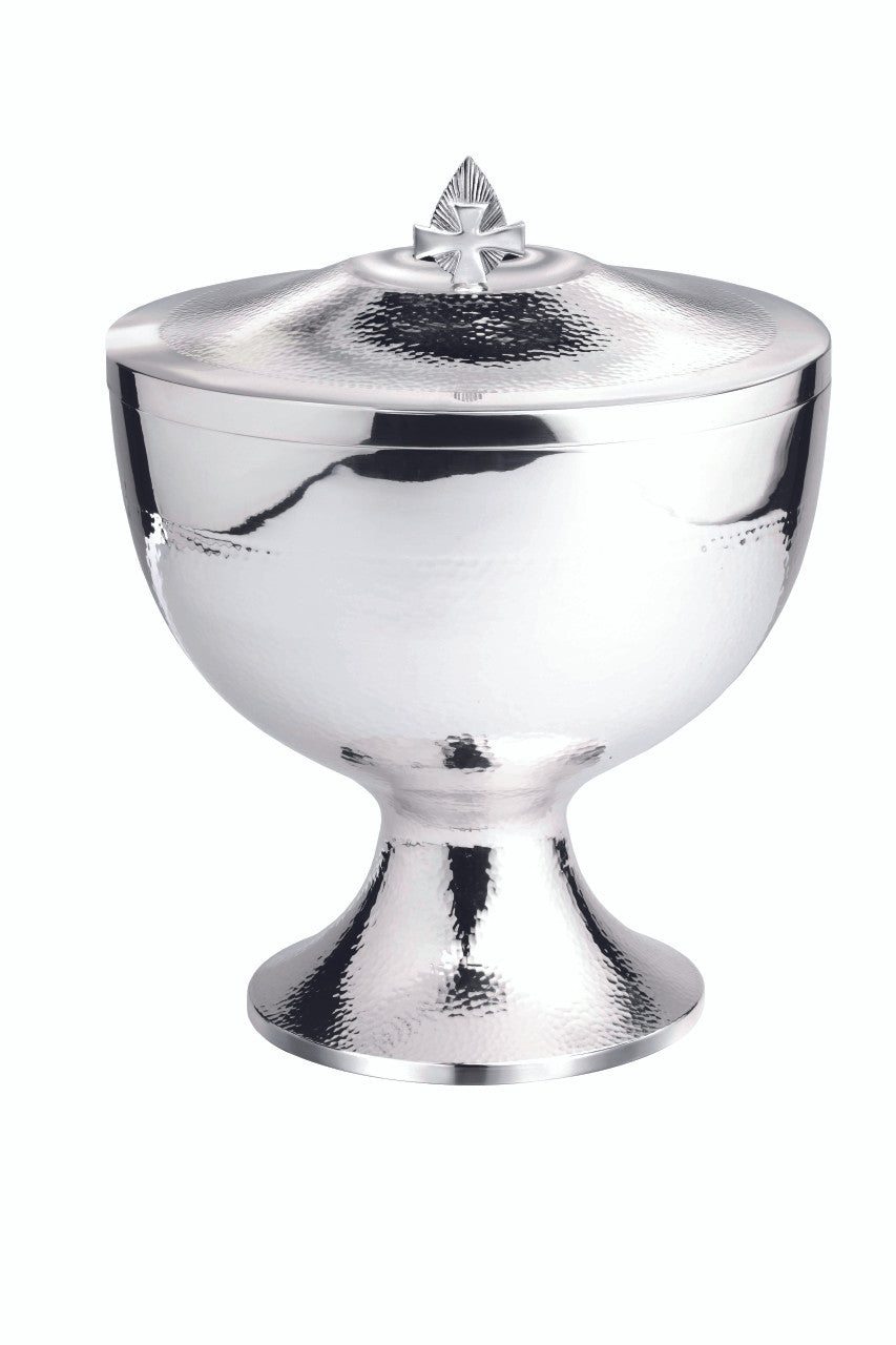 #1129 Hand-Hammered Covered Silver-Plated Ciborium