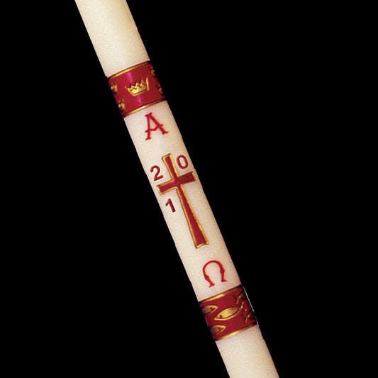 Gloria Burgundy Beeswax Paschal Candle | All Sizes