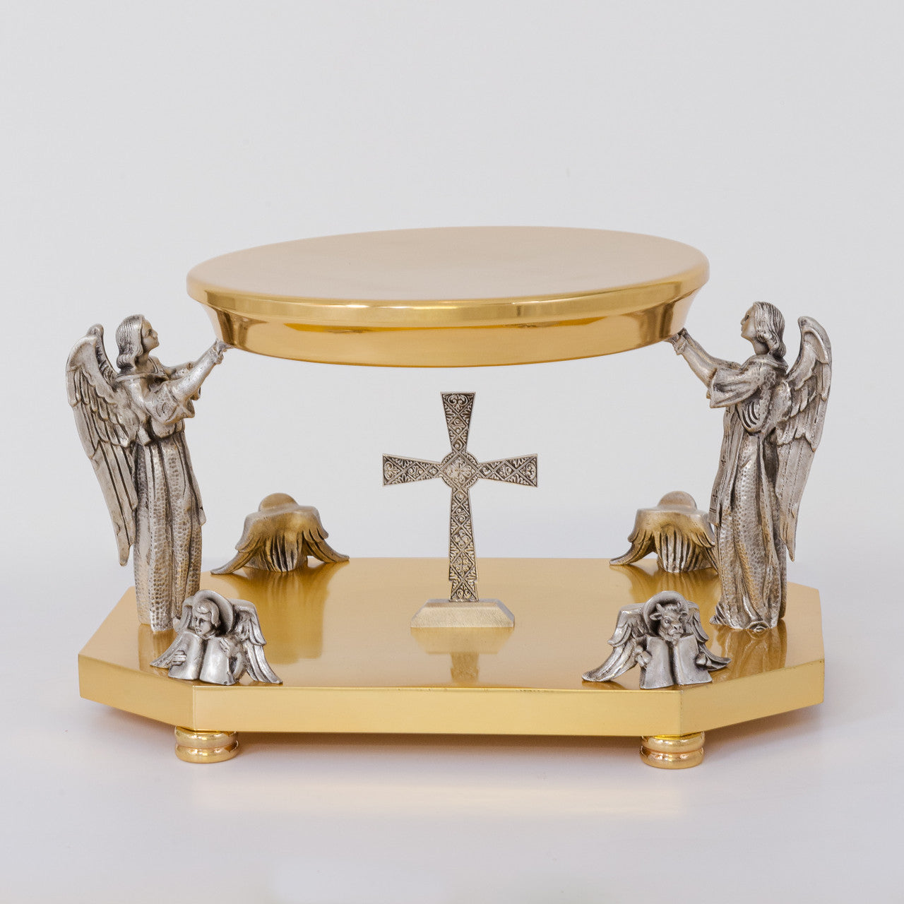 QUICK SHIP - #1579 Four Evangelists & Adoring Angels Thabor | Silver & Gold Plated | Handmade in Italy