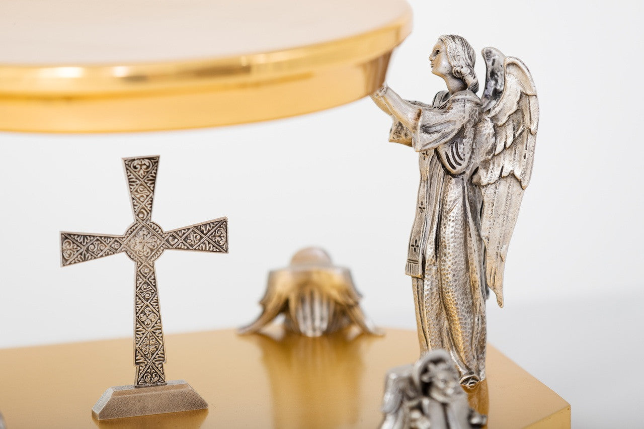 QUICK SHIP - #1579 Four Evangelists & Adoring Angels Thabor | Silver & Gold Plated | Handmade in Italy