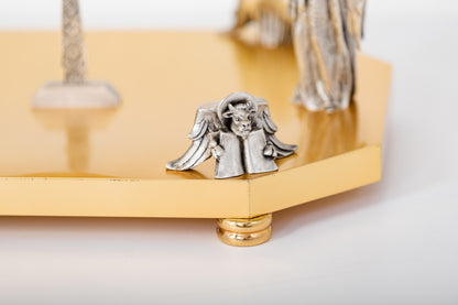 QUICK SHIP - #1579 Four Evangelists & Adoring Angels Thabor | Silver & Gold Plated | Handmade in Italy
