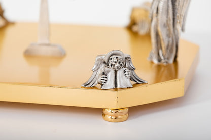 QUICK SHIP - #1579 Four Evangelists & Adoring Angels Thabor | Silver & Gold Plated | Handmade in Italy