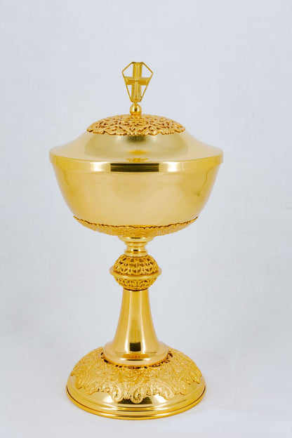 #605 Traditional Covered Ciborium | Holds 200 Hosts | Multiple Finishes Available | Handmade in Italy