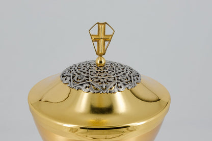 #605 Traditional Covered Ciborium | Holds 200 Hosts | Multiple Finishes Available | Handmade in Italy