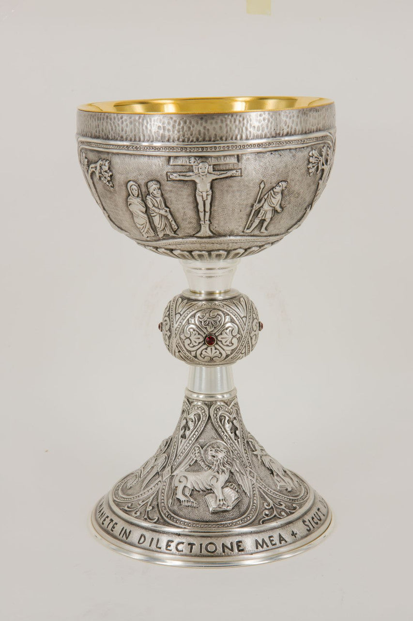 #622 Last Supper, Crucifixion, Evangelists Chalice | 8 3/4", 9oz. | Multiple Finishes Available | Handmade in Italy