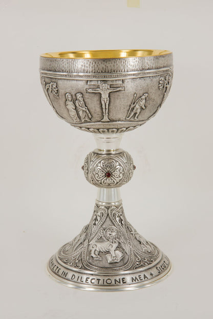 #622 Last Supper, Crucifixion, Evangelists Chalice | 8 3/4", 9oz. | Multiple Finishes Available | Handmade in Italy