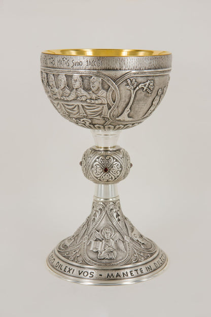 #622 Last Supper, Crucifixion, Evangelists Chalice | 8 3/4", 9oz. | Multiple Finishes Available | Handmade in Italy