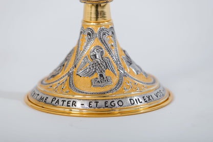 #622 Last Supper, Crucifixion, Evangelists Chalice | 8 3/4", 9oz. | Multiple Finishes Available | Handmade in Italy