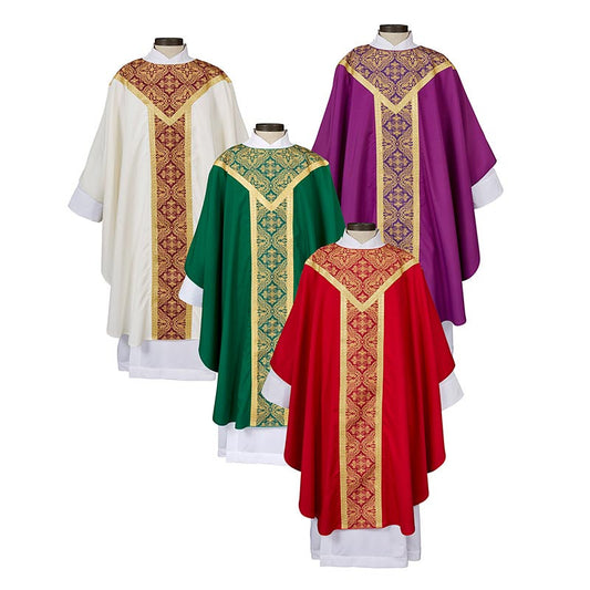 Printed Orphrey Chasuble Set | Set of 4