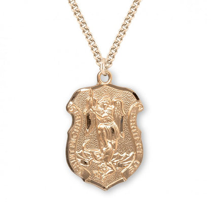 16kt Gold Over Sterling Silver St Michael Shield