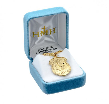 16kt Gold Over Sterling Silver St Michael Shield
