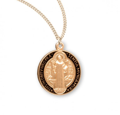 16kt Gold Over Sterling Round St. Benedict Jubilee Medal