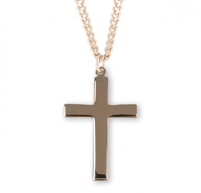 Gold Over Sterling Silver Latin Style Basic Cross