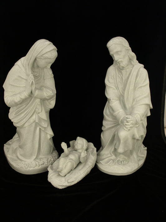 25" Holy Family Nativity Set Indoor/Outdoor | Industrial-Grade Plastic | Multiple Finishes Available