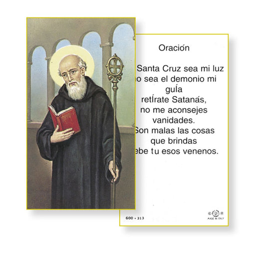 Oracion A San Benito | St. Benedict Holy Card Spanish